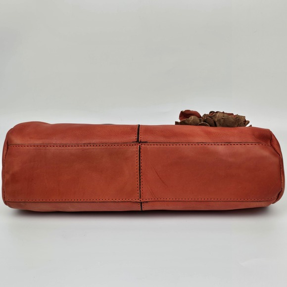 Patricia Nash Floral Leather Frame Clutch Orange Ferraro Handbag Elegant - Picture 5 of 12